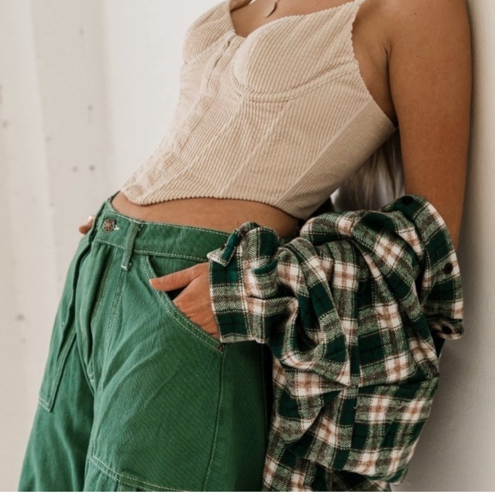 The Foxy Kind We Love Her Corduroy Corset Crop Top Size Medium - Picture 2 of 11